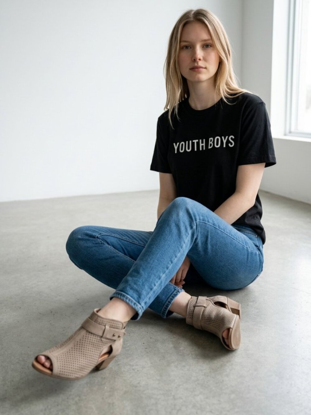Earth Taupe Perforated Peep-Toe Ankle Booties